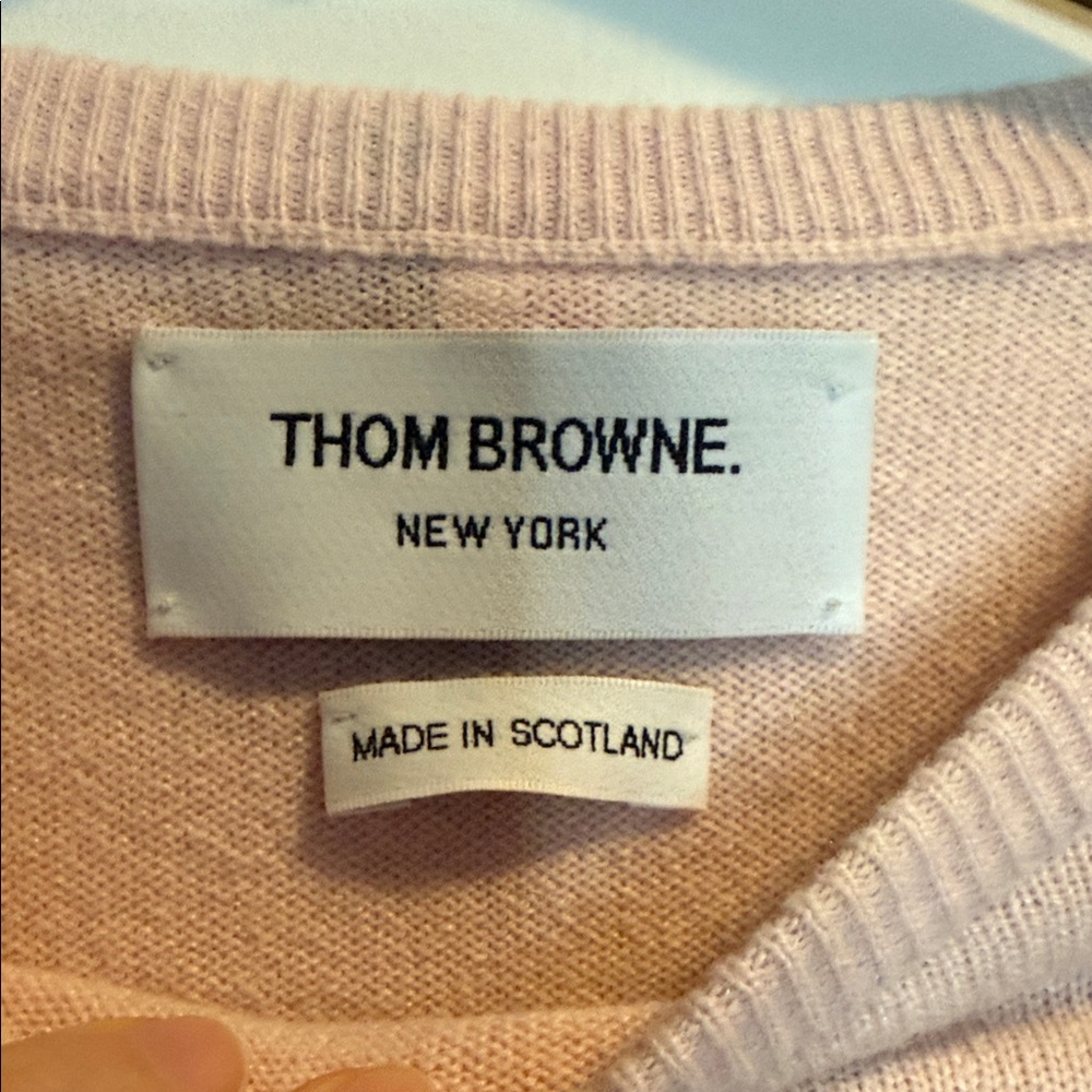 Thom Browne Light Pink Cashmere Sweater - Picture 2 of 8